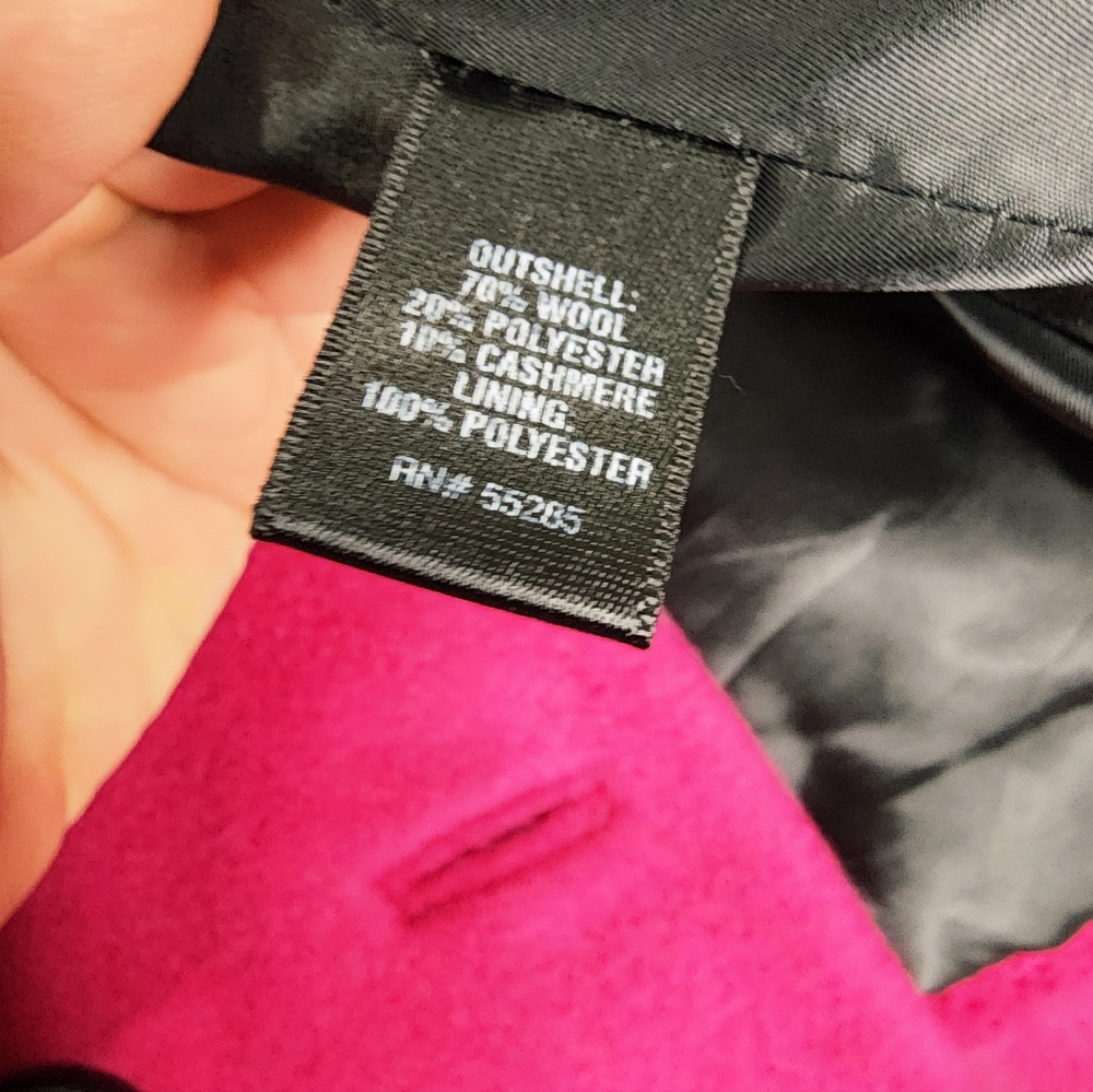 Express VTG Y2K Funnel Neck 3/4 Pea Coat Jacket Cashmere Blend Pink Sz 6 - Picture 5 of 9